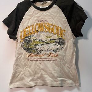 Urban Outfitters Yellowstone Graphic Tee - Black and Cream